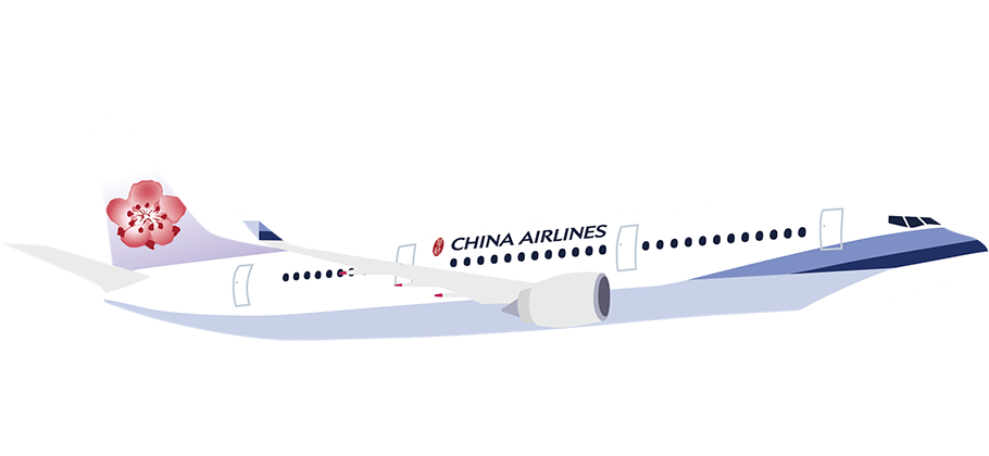 An airplane with China Airlines' logo