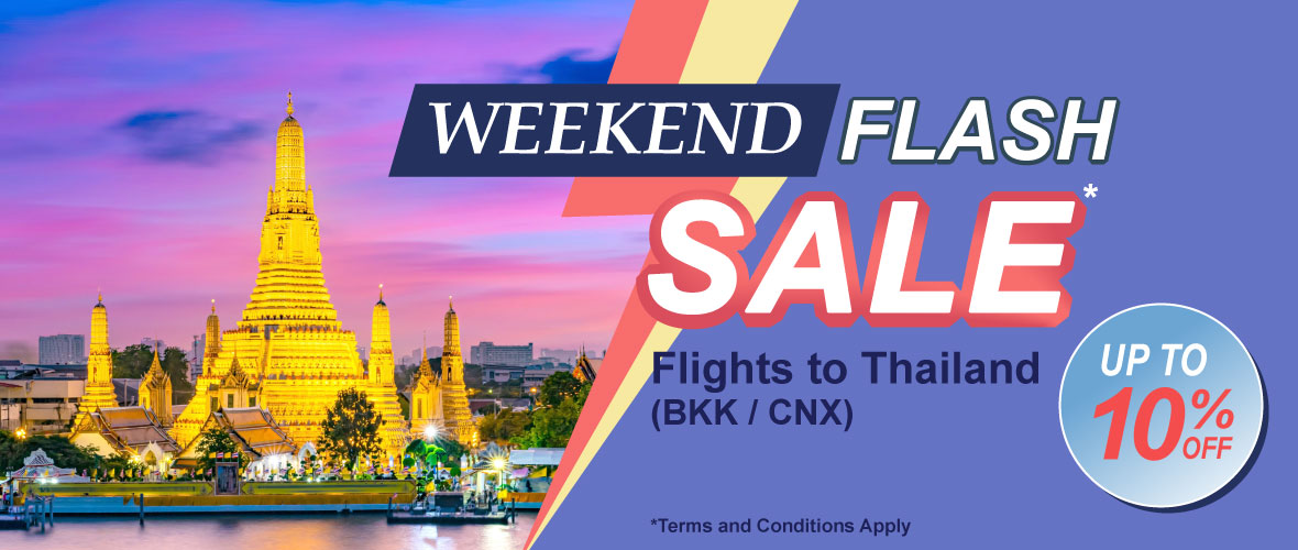 China Airlines Weekend Flash Sale - Flights to Thailand (BKK / CNX) Up to 10% off