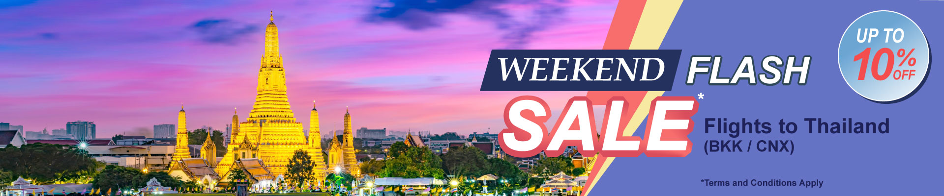 China Airlines Weekend Flash Sale - Flights to Thailand (BKK / CNX) Up to 10% off