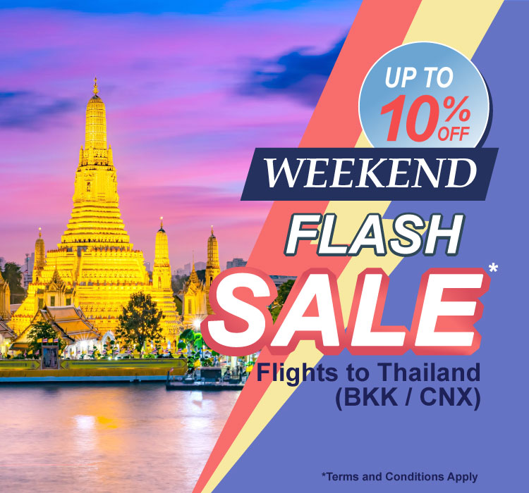 China Airlines Weekend Flash Sale - Flights to Thailand (BKK / CNX) Up to 10% off