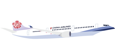 An airplane with China Airlines' logo